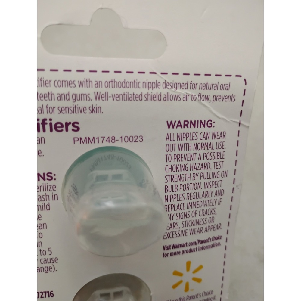 2 Parents Choice Vent Pacifiers 2-Pack 0+ M Orthodontic Silicone BPA Free 4TOTAL - Picture 4 of 8